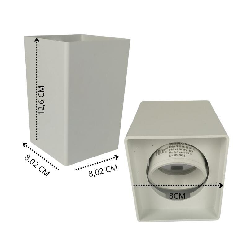 Spot Sobrepor Retangular MR16